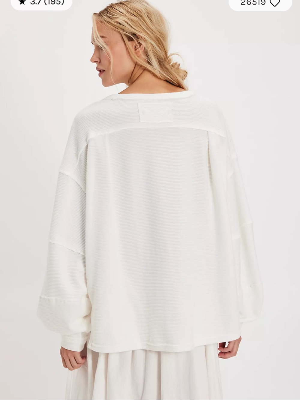 We The Free Total Eclipse Tee Size XL Ivory Oversized Pullover - Picture 3 of 14
